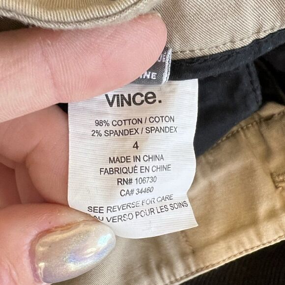 Vince Gray Tapered Cotton Dress Pants with Blue Side Stripe - Picture 6 of 7